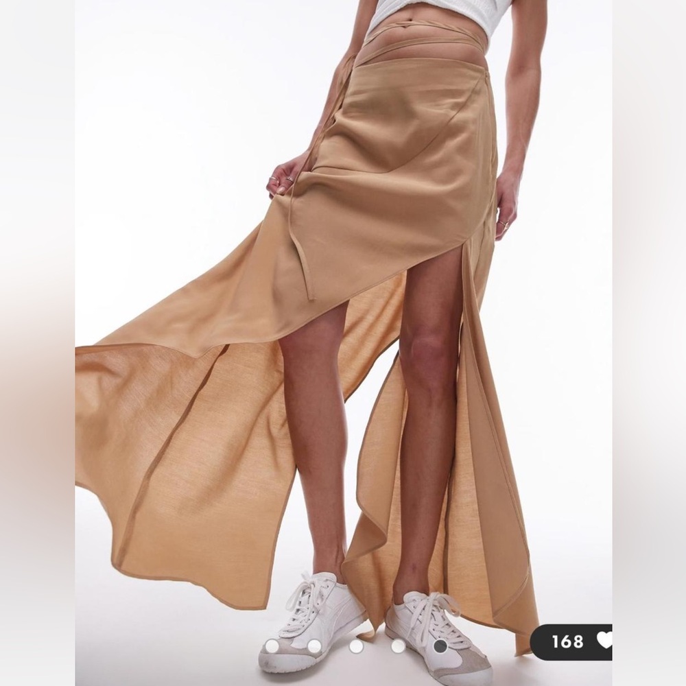Topshop High Low Tan Skirt